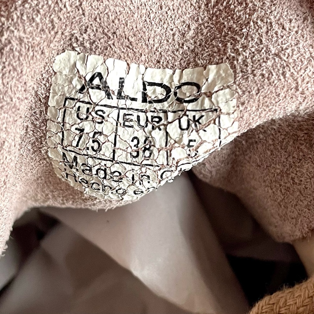 Aldo Suede Leather Lace Up Women's Sneakers Tan Size 7.5 - Picture 8 of 9